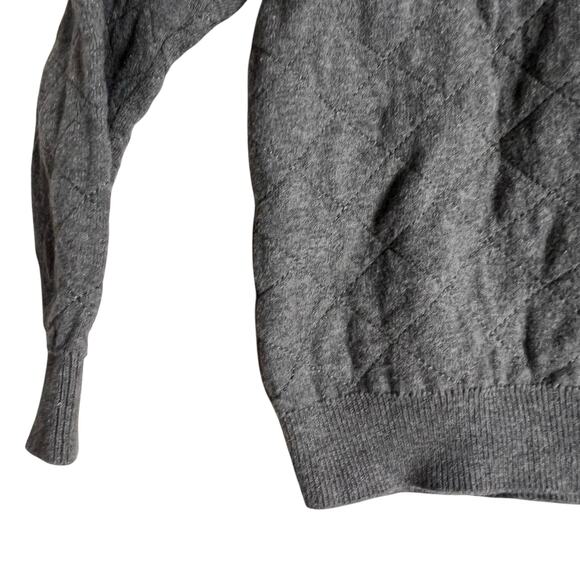 Stella McCartney Boy Gray Quilted Long Sleeve Crewneck Pullover Sweater Size 6 - Picture 5 of 8